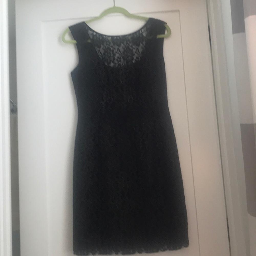 Black with gold lace dress